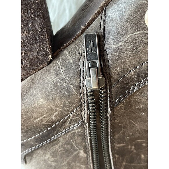 Frye Size 6 Renee Brown Gray Seam Distressed Burnished Leather NWOB Cowgirl Core - Picture 15 of 16